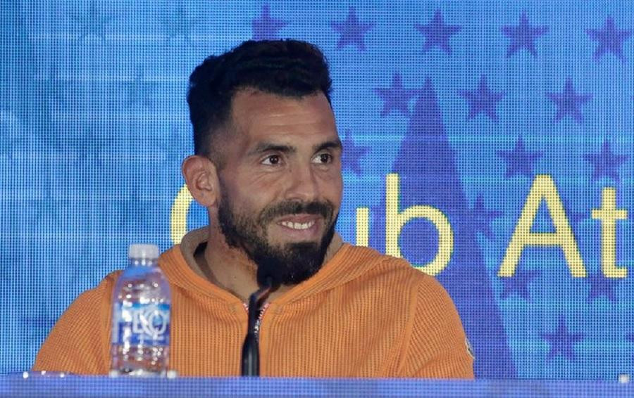 Carlos Tévez anunció su salida de Boca en la conferencia de prensa (Foto: Boca Oficial)