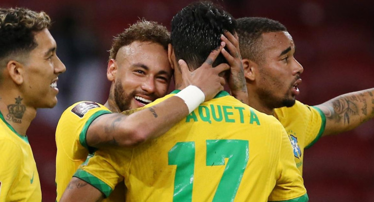 Festejo de Brasil ante Ecuador por las Eliminatorias, REUTERS
