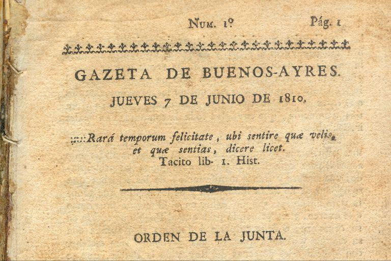 Primera edición de la Gaceta de Buenos Aires, efemérides
