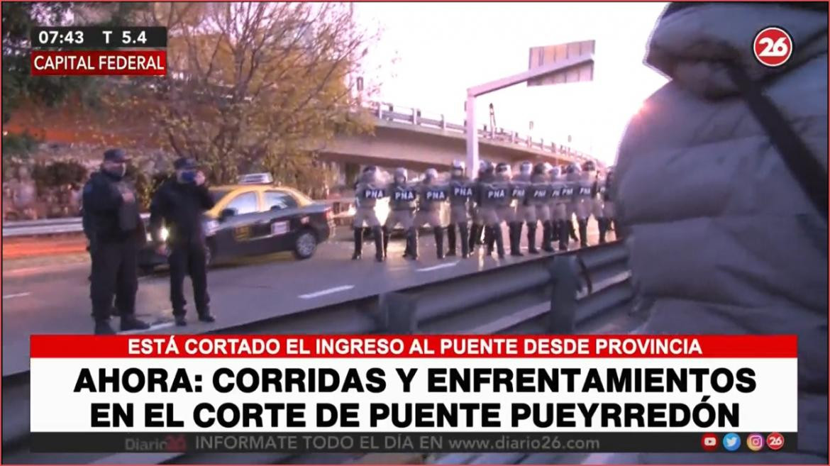 Protesta e incidentes en el Puente Pueyrredón, viernes 11 de junio.
