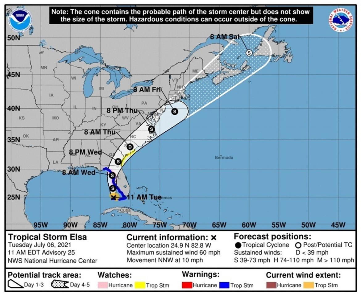 Tormenta tropical Elsa, EFE