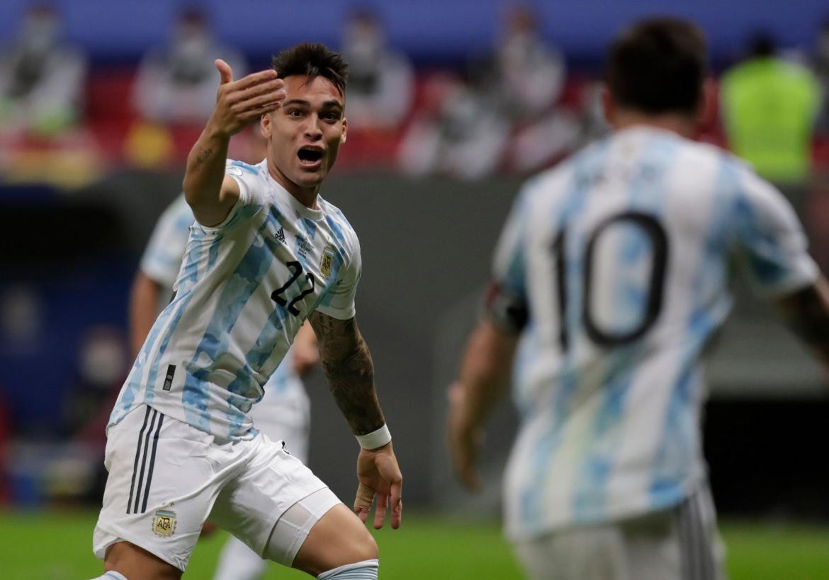 Lautaro Martínez y Lionel Messi, Argentina vs Colombia, Copa América, Reuters