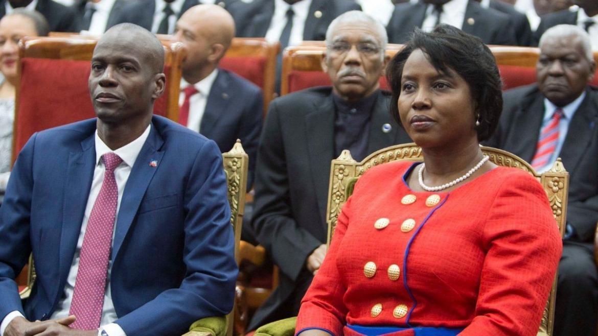 Jovenel Moïse, presidente de Haití y la primera dama Martine Moïse.