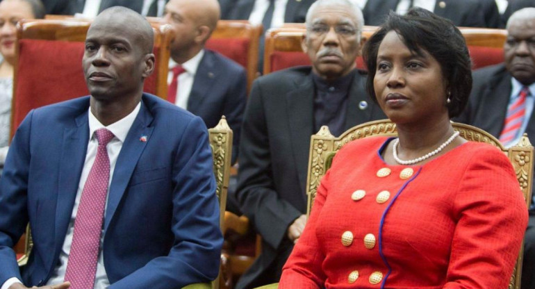Jovenel Moïse, presidente de Haití y la primera dama Martine Moïse.