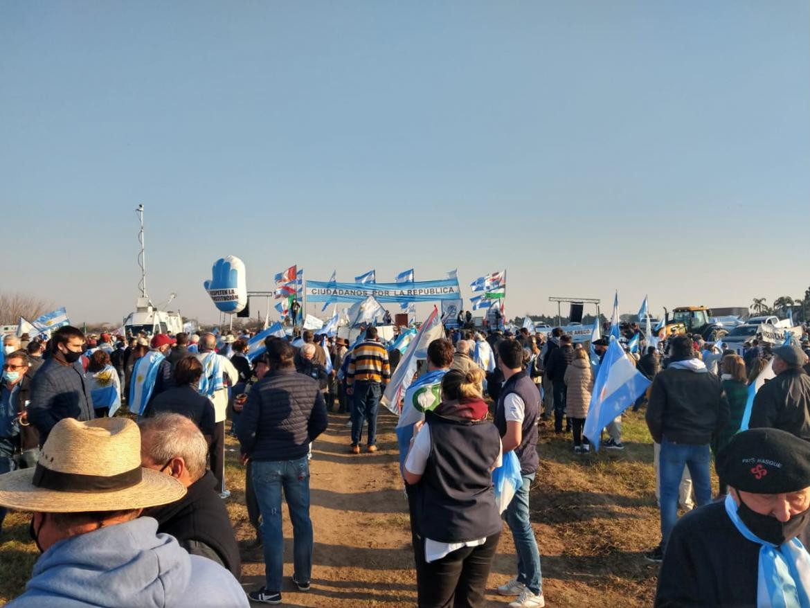 Protesta del campo en San Nicolás contra el Gobierno