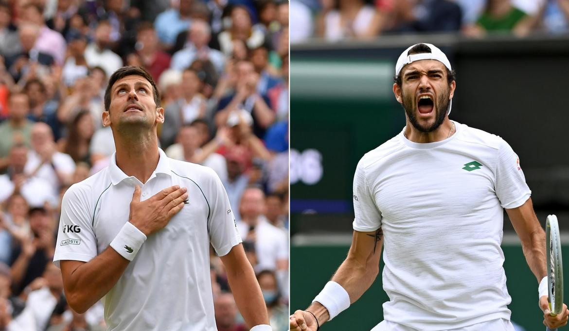 Djokovic vs. Berrettini en la final de Wimbledon, REUTERS Y EFE