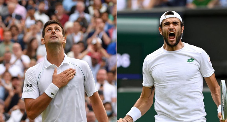 Djokovic vs. Berrettini en la final de Wimbledon, REUTERS Y EFE