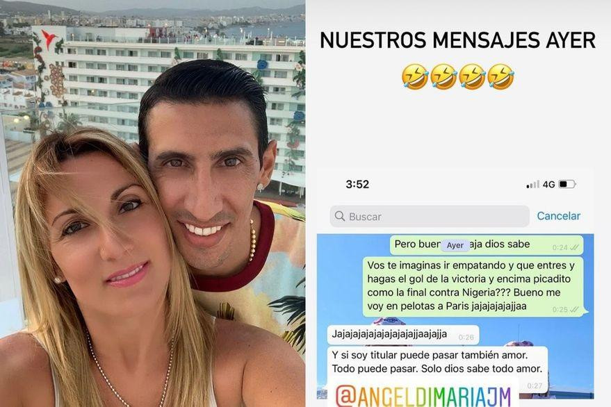 Mensaje de Di María con su esposa antes de la final de la Copa América