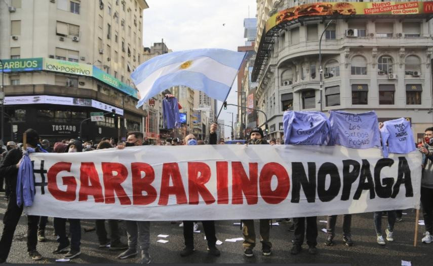 Protestas de trabajadores de Garbarino, NA