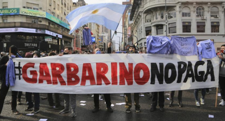 Protesta de trabajadores de Garbarino