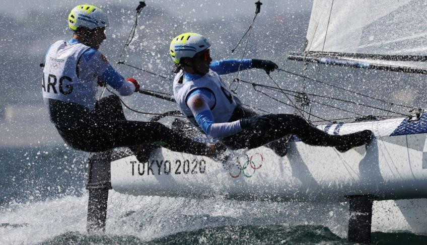 Santiago Lange y Cecilia Carranza, vela, NA