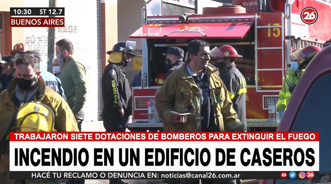 Trágico incendio en Caseros por falla eléctrica, CANAL 26