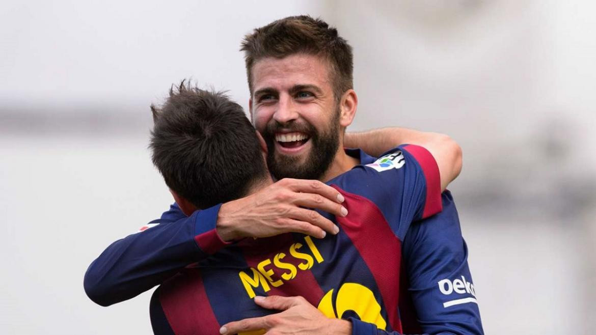 Gerard Pique y Lionel Messi, Barcelona, Fútbol español.