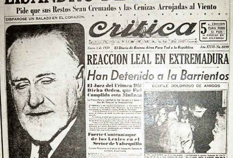 Primera edición de diario Crítica