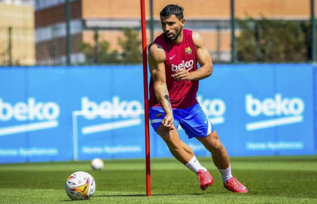 Sergio Kun Aguero, Barcelona, entrenamiento,, Foto NA