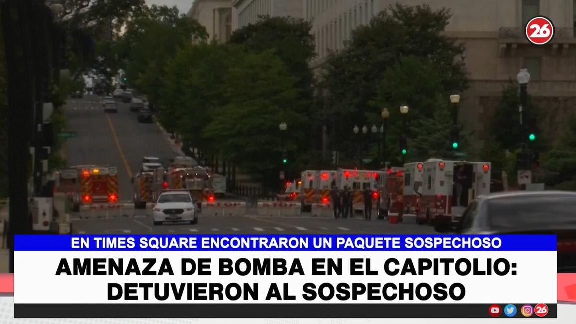 Amenaza de bomba en el Capitolio, Washington, Estados Unidos, Canal 26