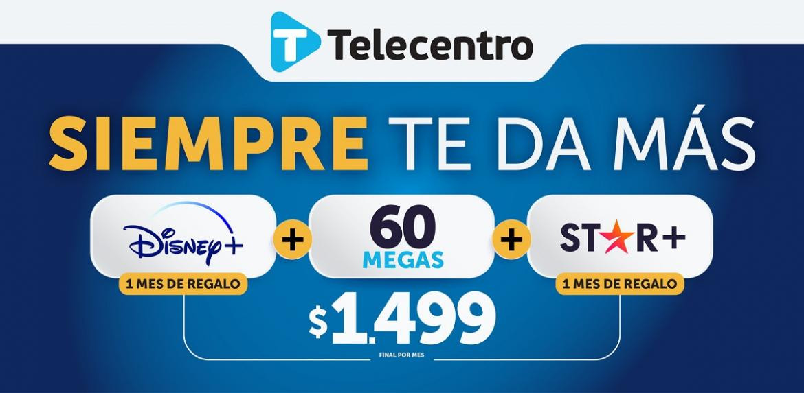 Banner Telecentro + Star+, 31 de agosto de 2021.