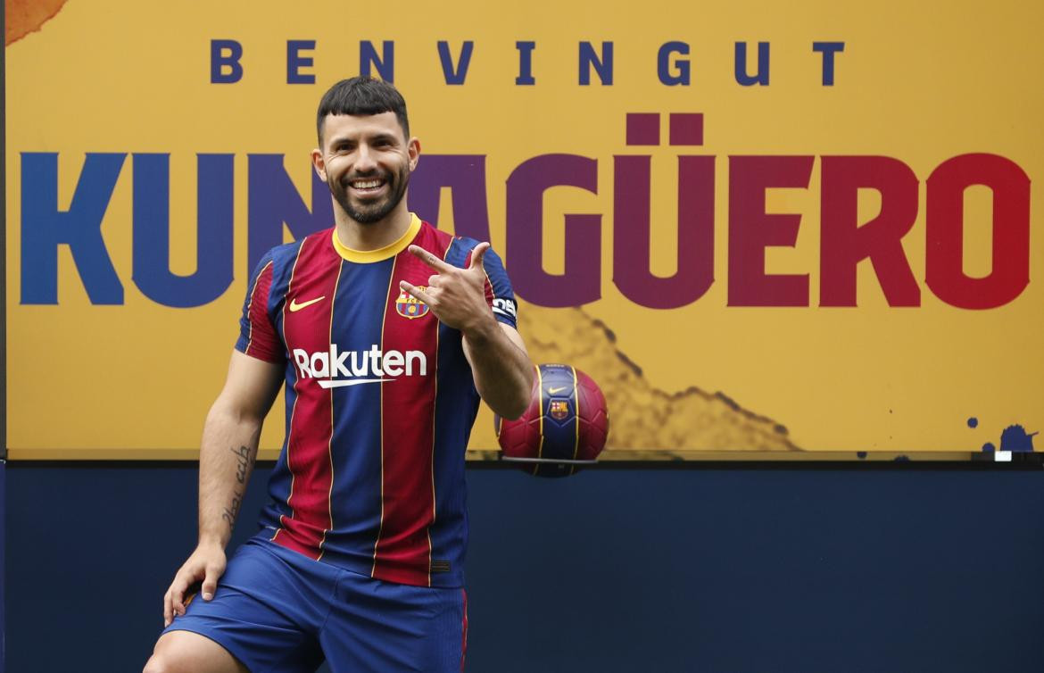 Sergio Agüero en el Barcelona, REUTERS