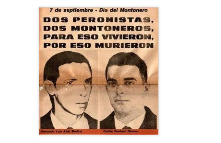 Panfleto repartido por Montoneros tras la muerte de Abal Medina y Ramus