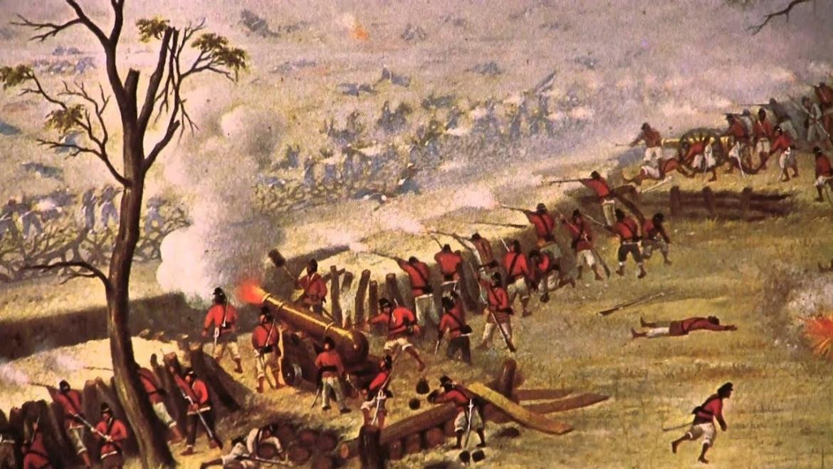 Cuadro de Cándido López retratando la Batalla de Curupaytí