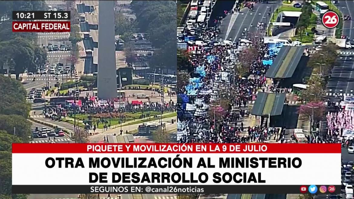 Movilizaciones al Ministerio de Desarrollo Social, Canal 26