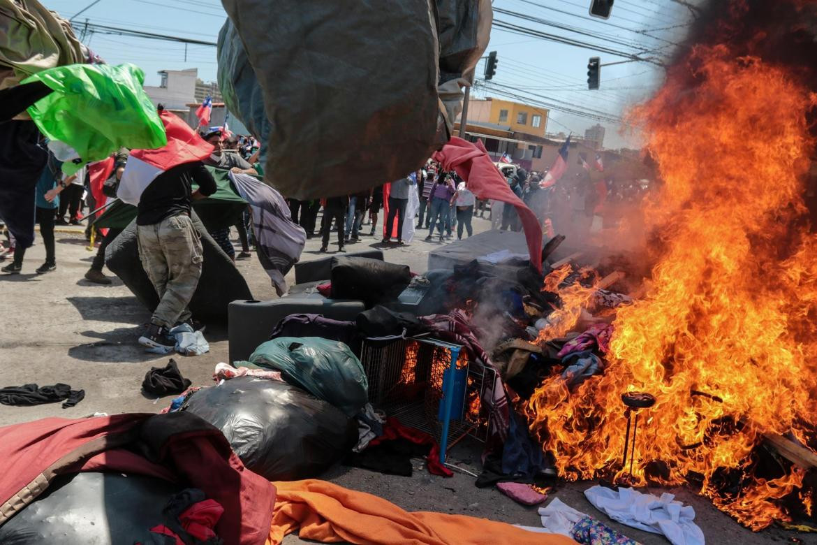 Disturbios en una marcha contra la migración irregular en el norte de Chile, EFE