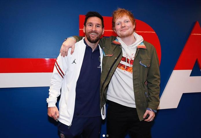 Lionel Messi y Ed Sheeran, foto Instagram