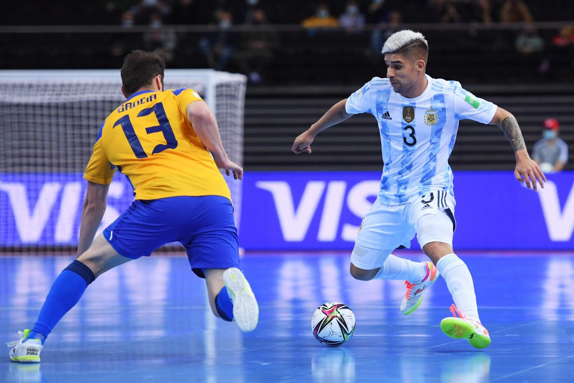 Argentina frente a Brasil en el Mundial de Futsal de Lituania 2021