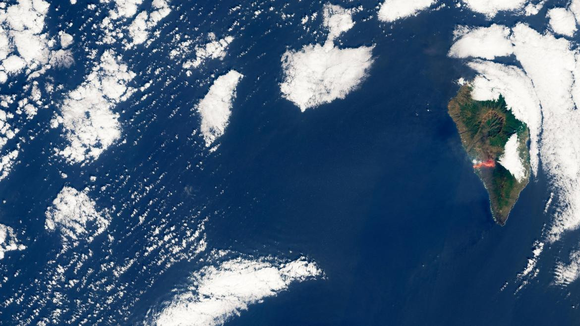Volcan de La Palma desde un satelite 2. Reuters.