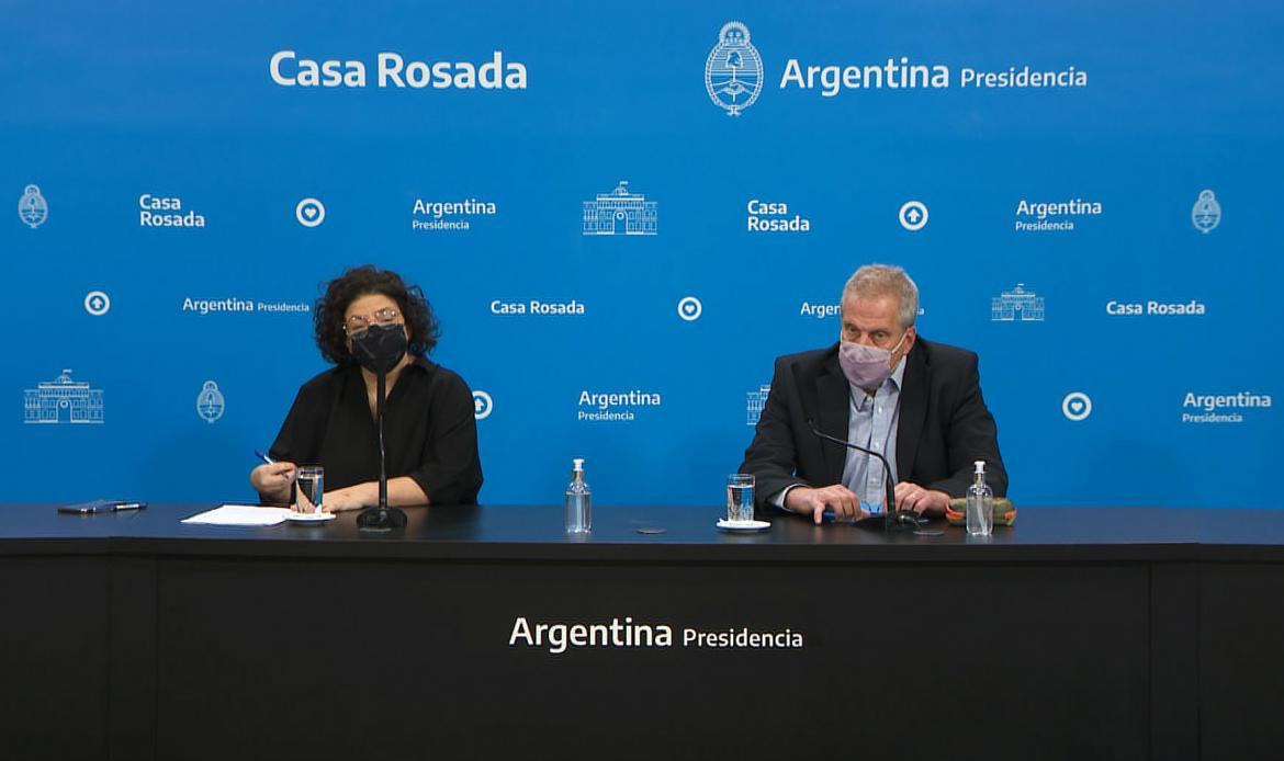 Conferencia de prensa de la ministra Carla Vizzotti, y el ministro Jaime Perczyk, NA