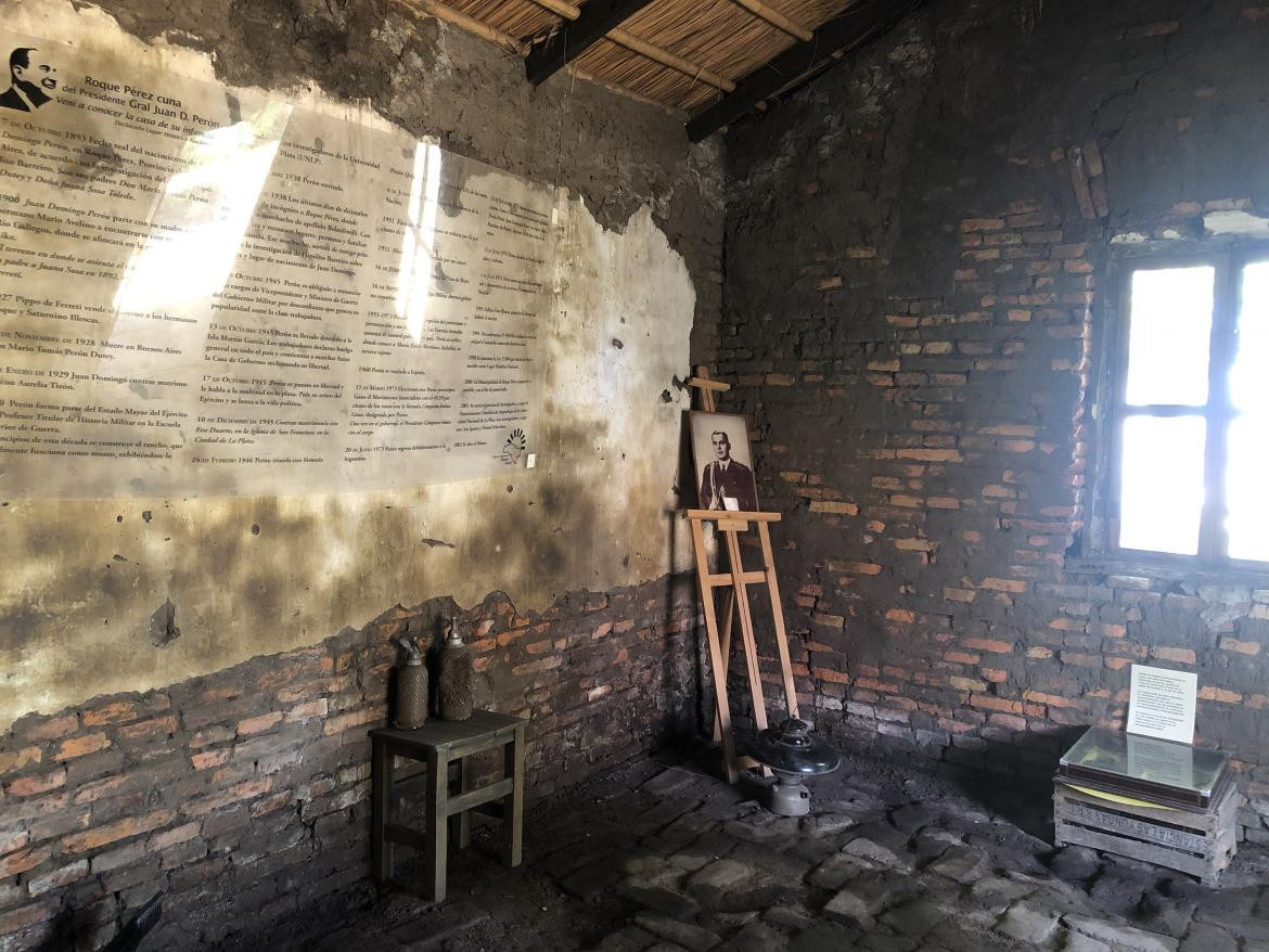 Interior de la casa natal de Juan Domingo Perón en Roque Pérez