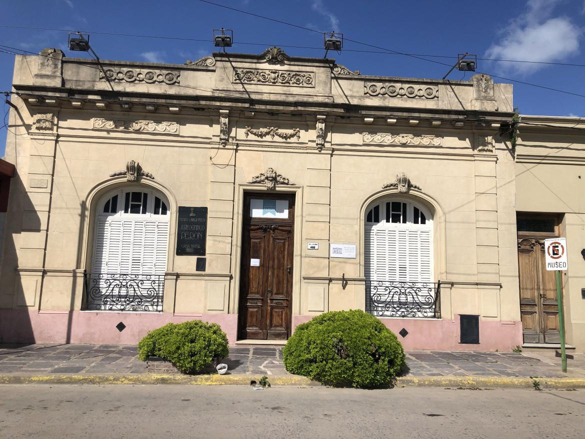 Fachada de la casa de Perón en Lobos