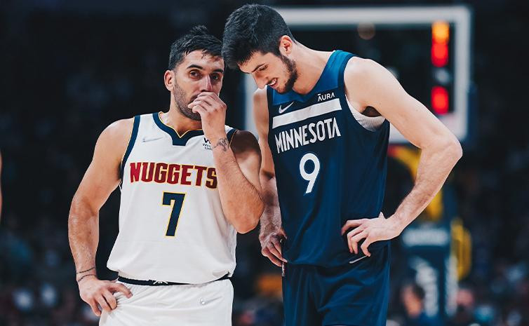 Facundo Campazzo y Leandro Bolmaro en la NBA