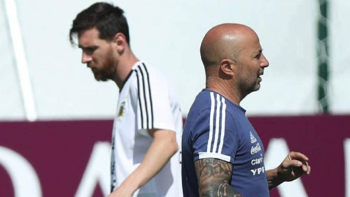 Jorge Sampaoli y Lionel Messi