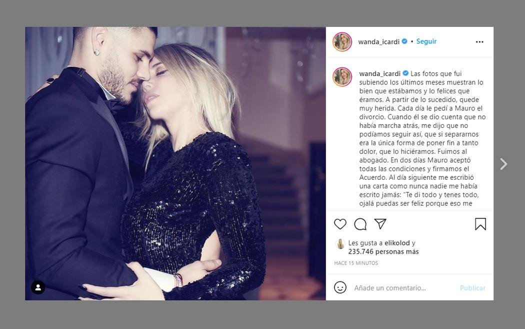 Mauro Icardi y Wanda Nara reconciliados, Instagram