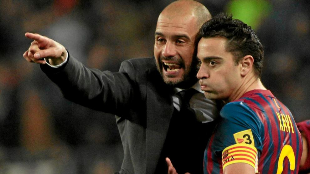 Pep Guardiola y Xavi, Barcelona