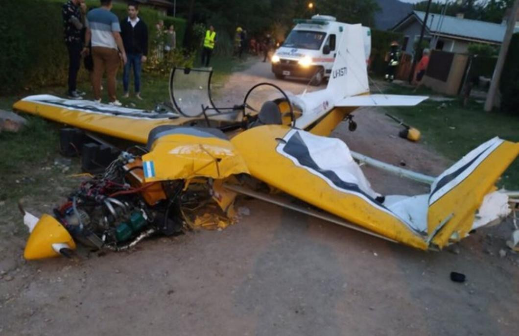 Avioneta accidentada en Villa General Belgrano. Foto NA