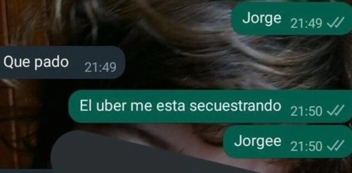 Uber mensaje secuestro