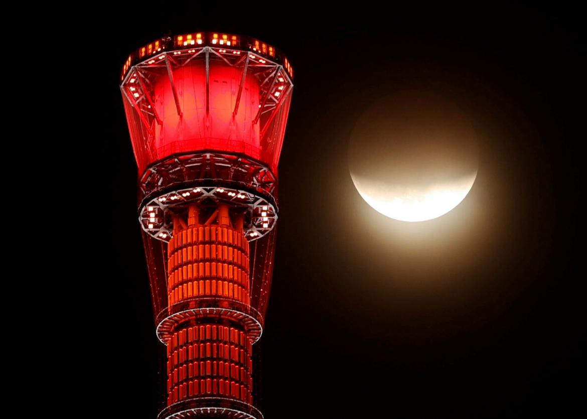 Lunar eclipse from Tokyo, Japan.  Reuters.