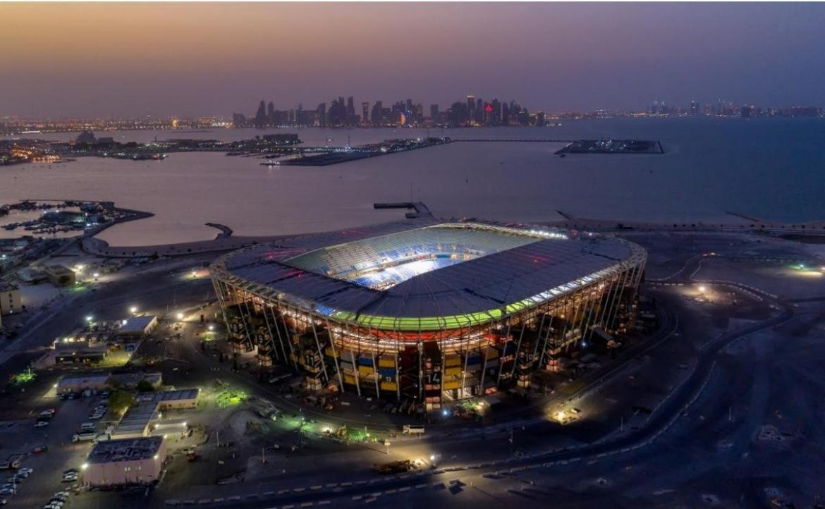 Estadio 974 en Qatar realizado con containers