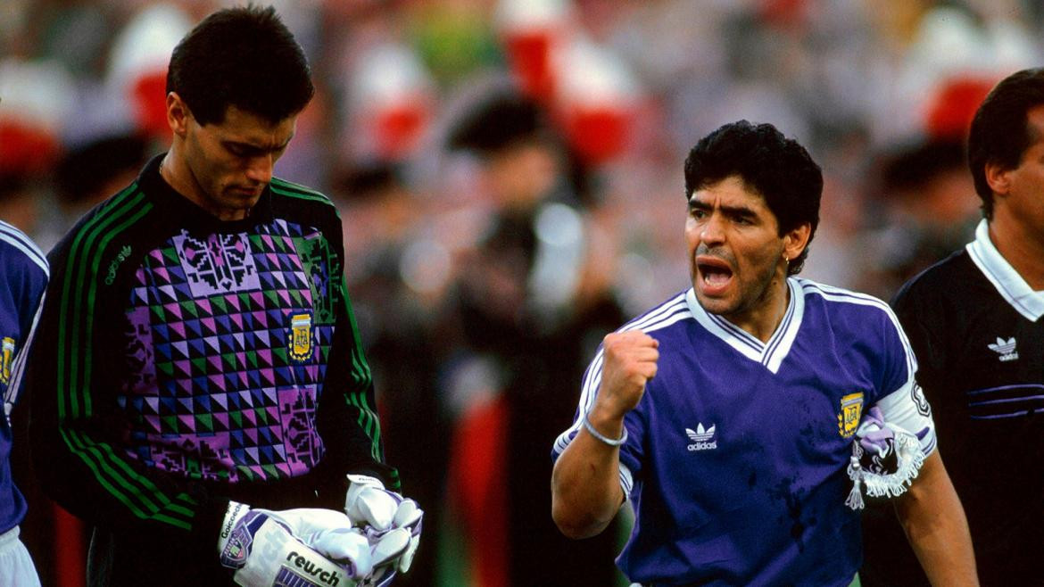 Maradona en el Mundial de Italia 90.