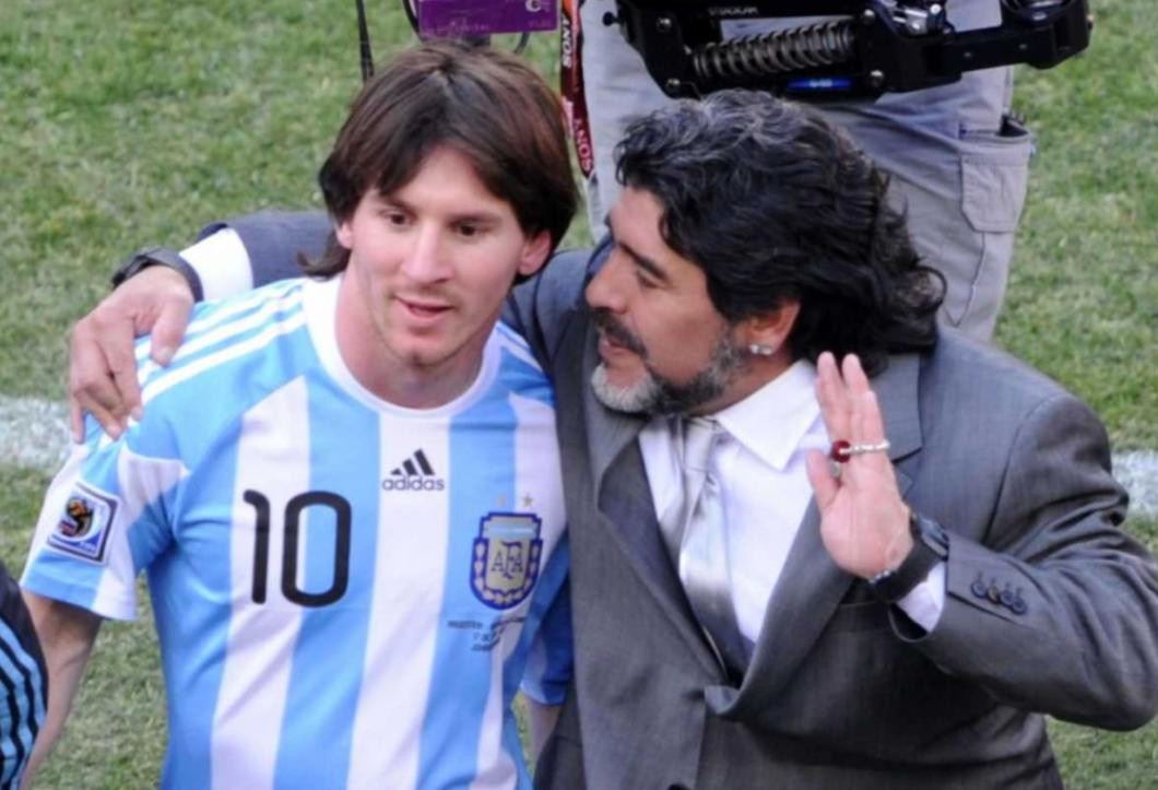 Lionel Messi y Diego Maradona, Selección argentina, NA