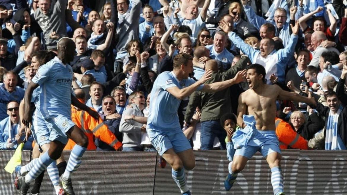 Kun Agüero campeón de la premier league con el Manchester City.