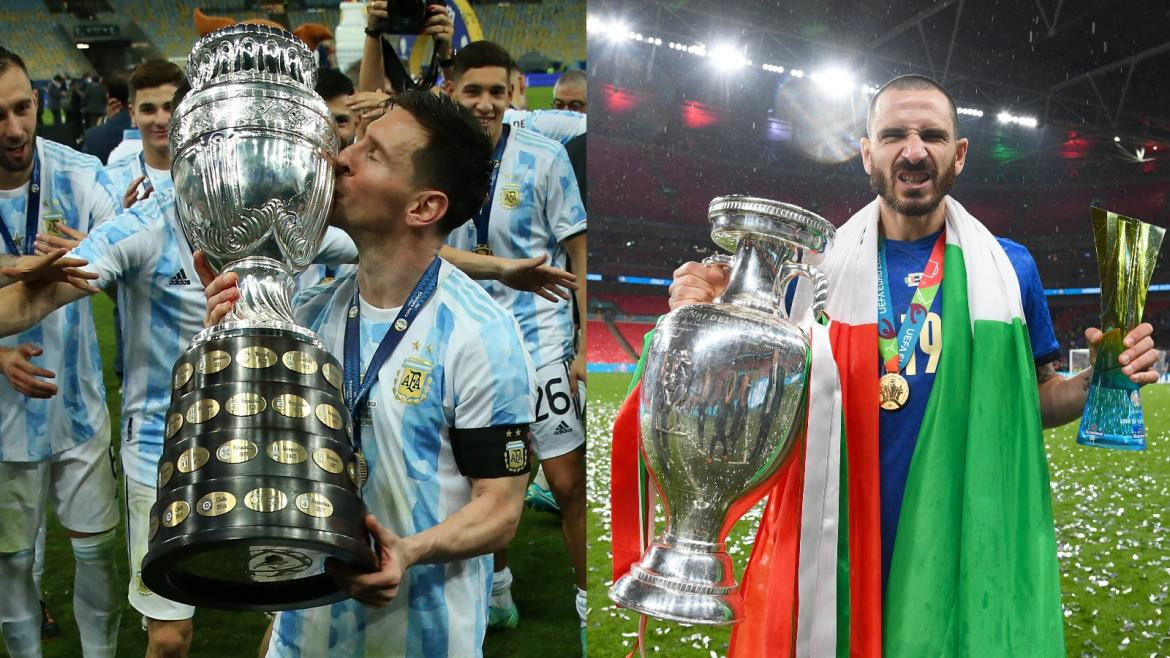 Argentina campeón de América 2021 e Italia campeón de la Eurocopa 2021