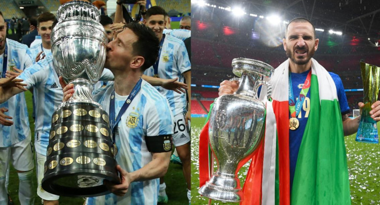 Argentina campeón de América 2021 e Italia campeón de la Eurocopa 2021