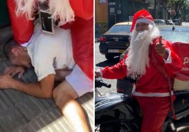 Papá Noel justiciero: atrapó a un ladrón que había robado una cartera