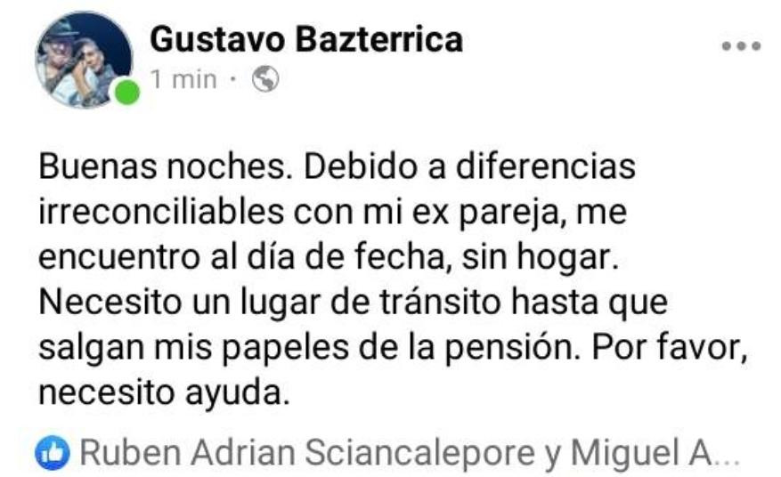 Mensaje de Gustavo Bazterrica