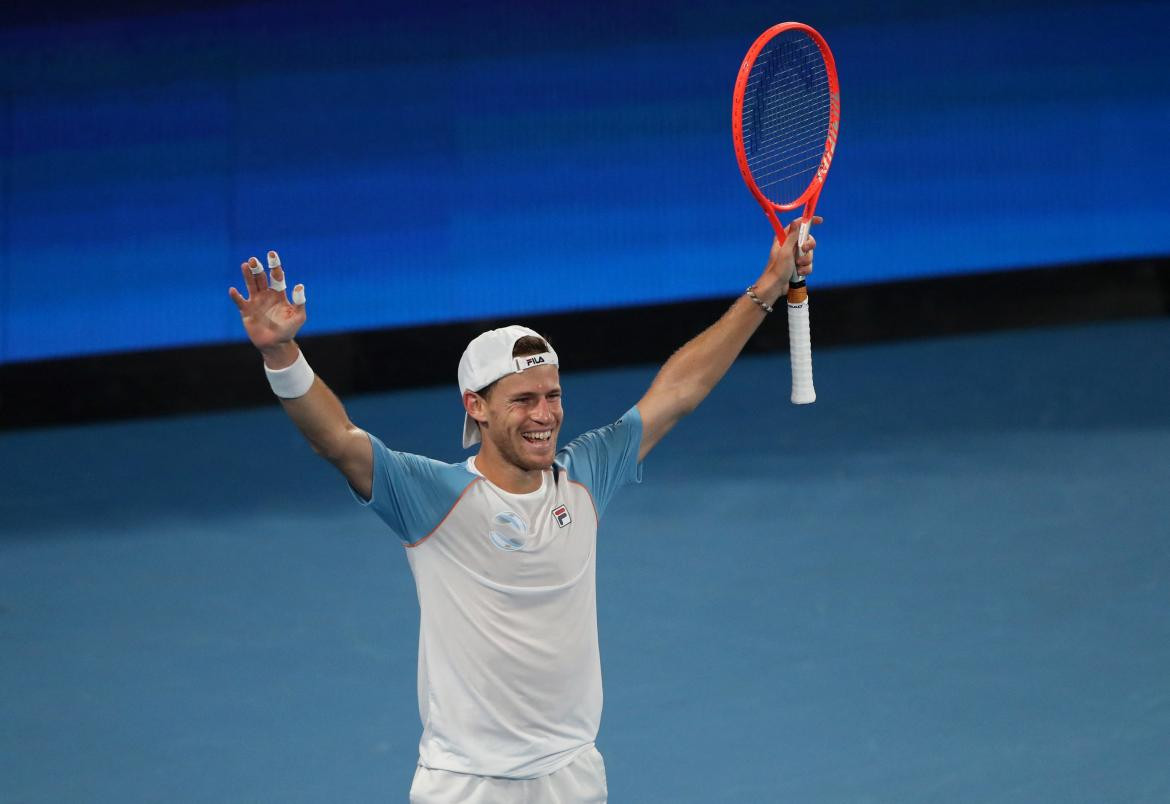 Festejo de Diego Schwartzman en la ATP Cup, REUTERS