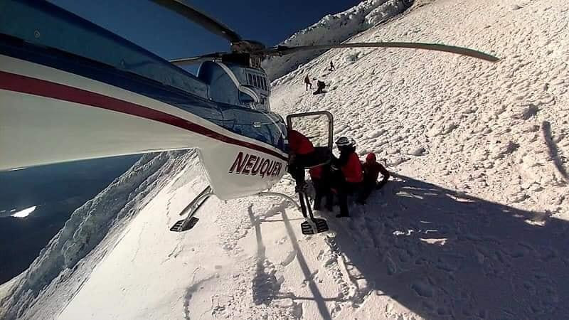 Accidente en el volcán Lanín