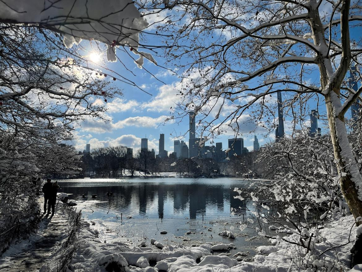 Nieve en el Central Park de Nueva York, Estados Unidos. Reuters